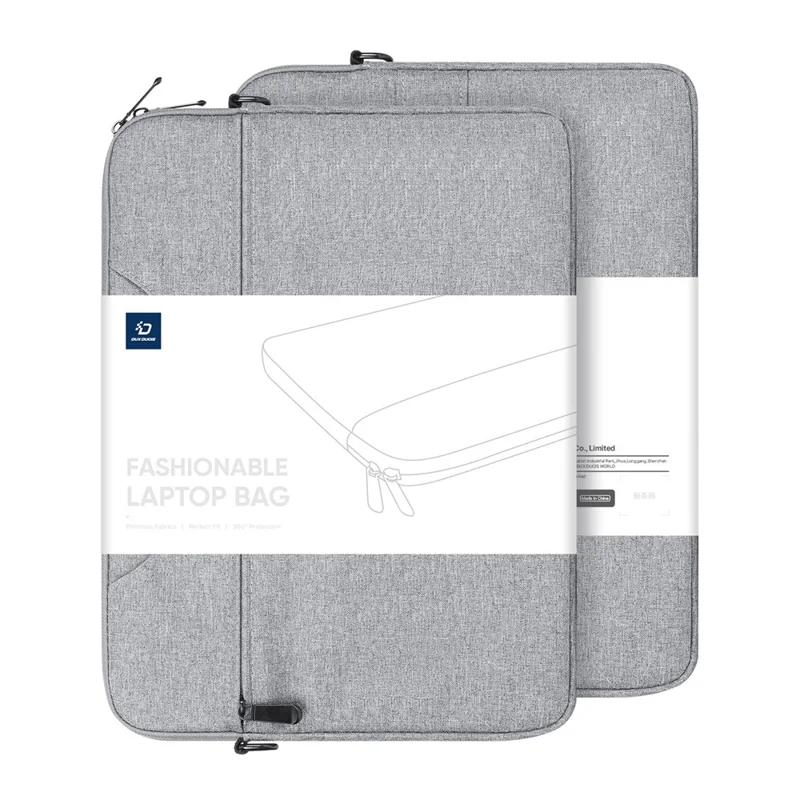 DUX DUCIS LBJB Series 14-15.4 Inch Notebook Pouch Waterproof Laptop Handbag with Shoulder Strap - Light Grey