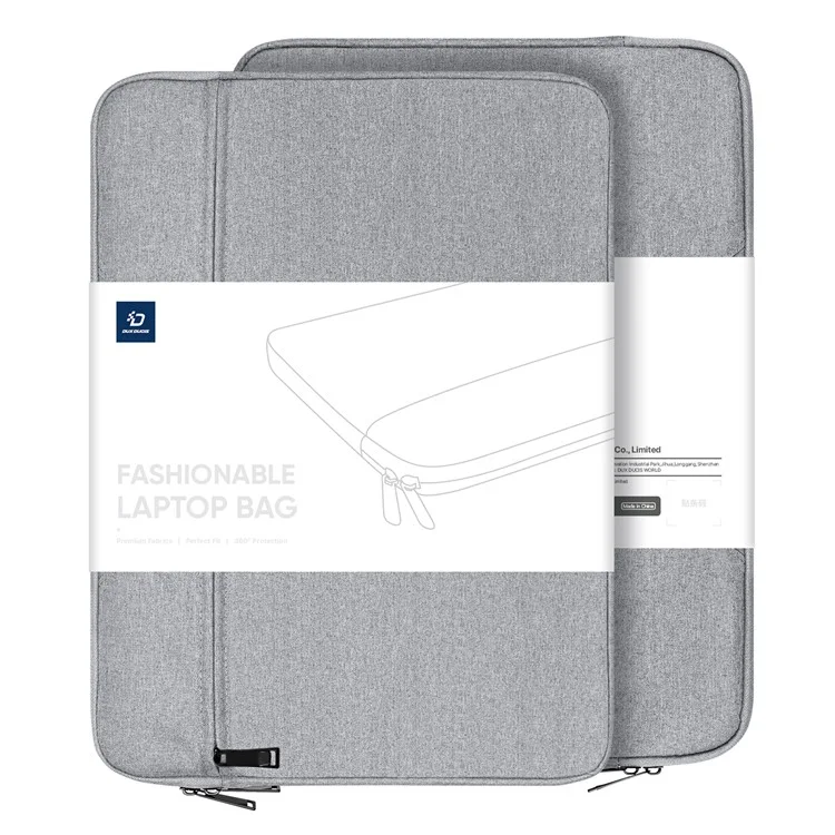 DUX DUCIS LBTC Series 14-15.4 inch Laptop Carrying Bag Polyester Notebook Shockproof Handbag - Light Grey