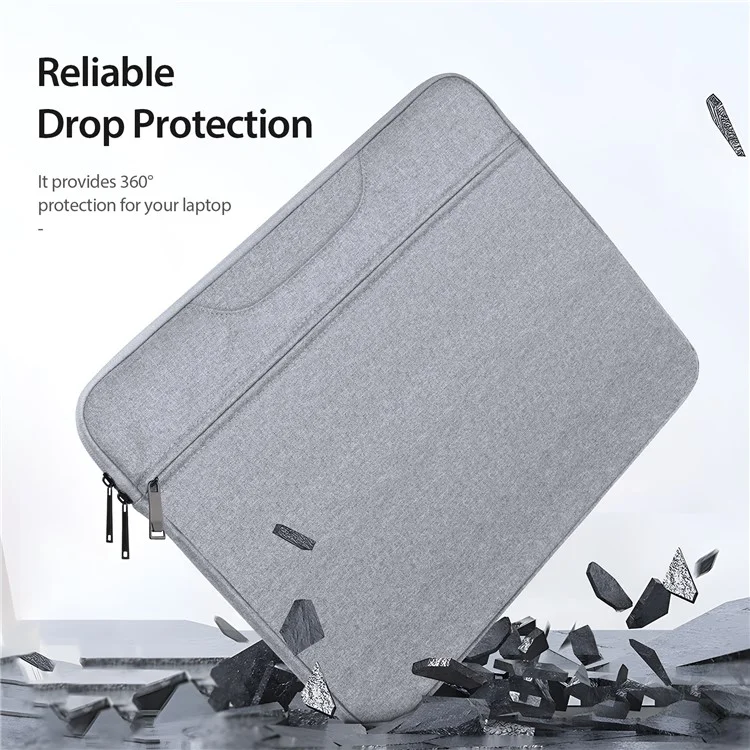 DUX DUCIS LBTC Series 14-15.4 inch Laptop Carrying Bag Polyester Notebook Shockproof Handbag - Light Grey