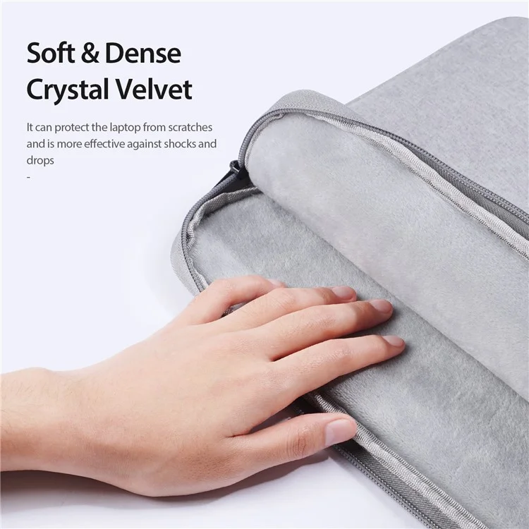 DUX DUCIS LBTC Series 14-15.4 inch Laptop Carrying Bag Polyester Notebook Shockproof Handbag - Light Grey