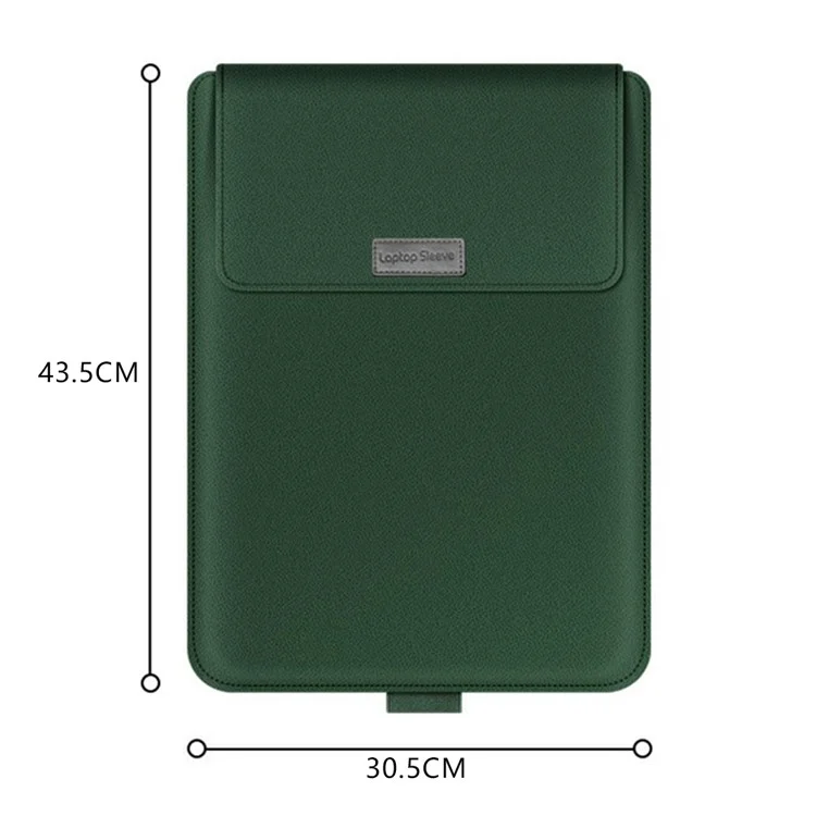 16-17 inch Laptop Sleeve Bag PU Leather Notebook Carrying Pouch with Mouse Bag and Cable Bundle Straps - Camel