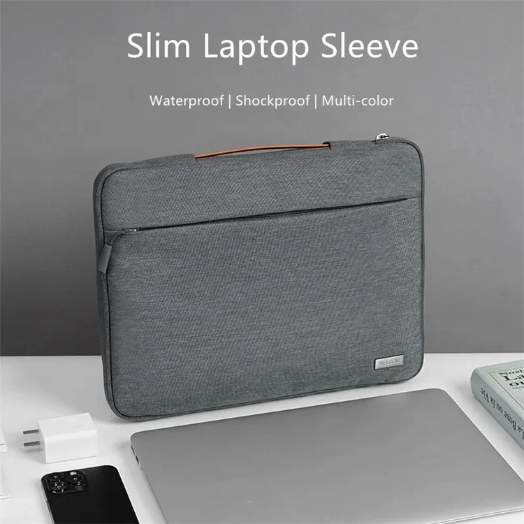 Borse per il trasporto antiurto per laptop da 13 pollici Borsa da trasporto in poliestere portatile - Grigio
