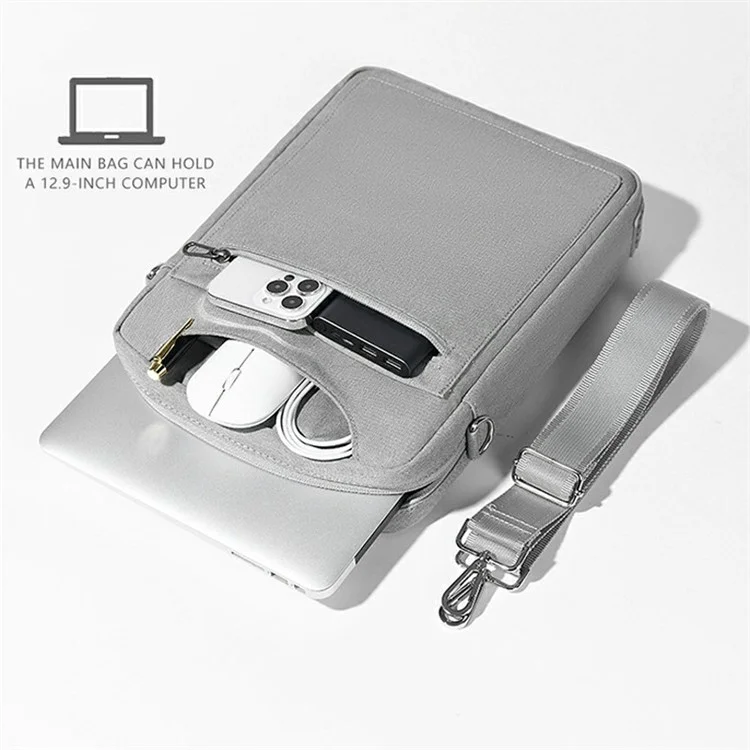 13-inch Waterproof Nylon Tablet Bag for iPad Carrying Bag with Shoulder Strap - Black