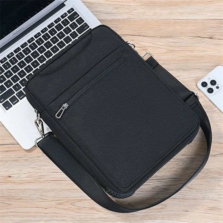 13-inch Waterproof Nylon Tablet Bag for iPad Carrying Bag with Shoulder Strap - Black