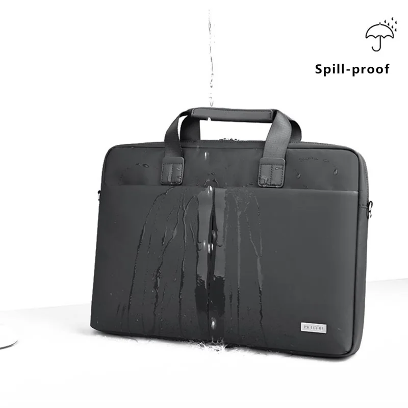 MELCOU Laptop Carrying Bag Waterproof Polyester Handbag with Shoulder Strap - Fashion Black / 13.3 inches