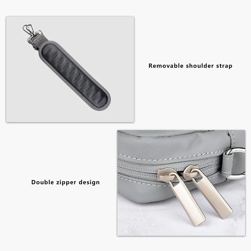 MELCOU Laptop Carrying Bag Waterproof Polyester Handbag with Shoulder Strap - Fashion Black / 13.3 inches