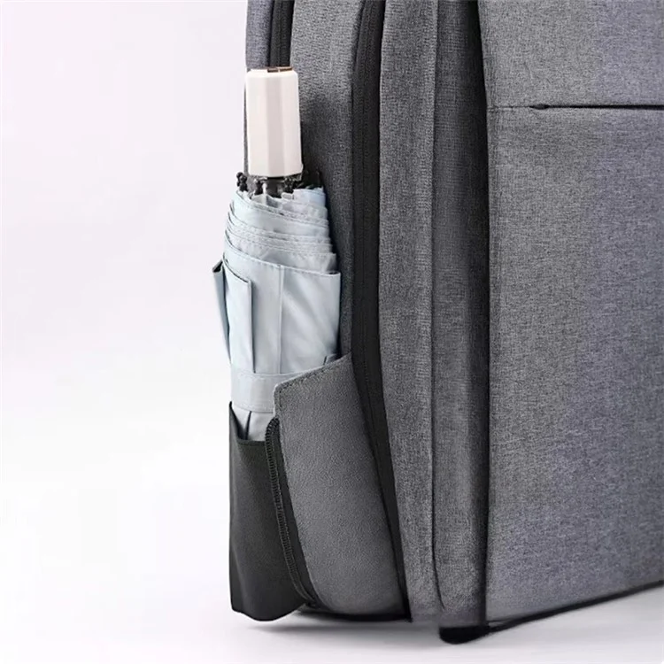 Mochila para laptop de 14-15,6 polegadas Oxford Cloth Dual Layer Outdoor Travel Bag com porta USB externa - Cinza