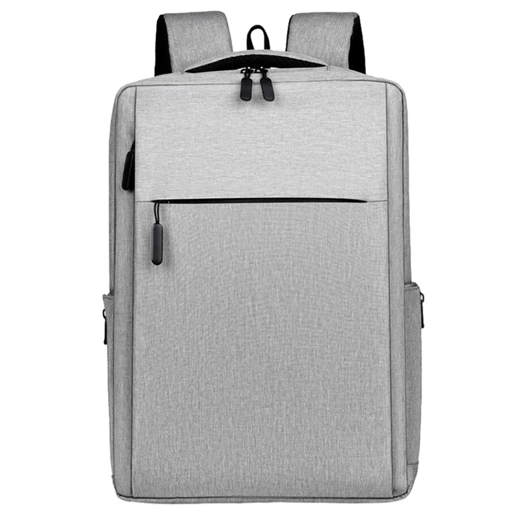 17 inch Laptop Backpack Oxford Cloth Notbook Rucksack Bag with USB Charging Port - Grey