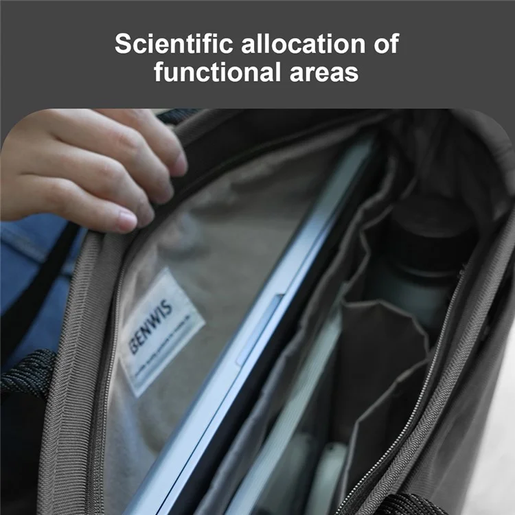 BENWIS LT-LHB-1-BK Laptop Tote Bag Nylon 1000D Notebook Shoulder Bag for Work Travel - Black