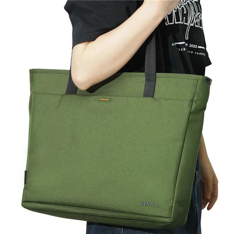 BENWIS LT-LHB-1-BK Laptop Tote Bag Nylon 1000D Notebook Shoulder Bag for Work Travel - Green