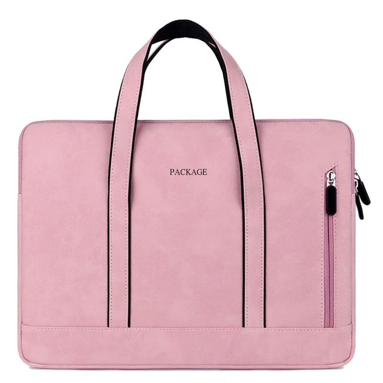 Q5 13-13.3 Pulgadas Laptop PU Cuero Bolso Protector de Bolso de Bolso de Enlace Suave - Rosa