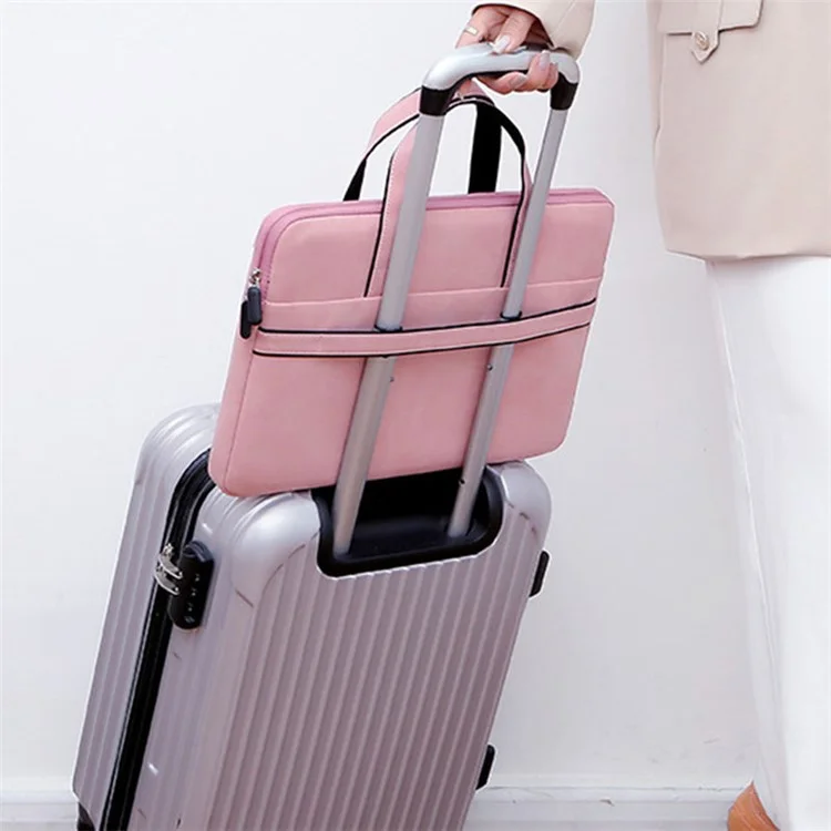 Q5 13-13,3 Zoll Laptop PU-Leder Schutz Handtasche Soft Futter Notebook Tragetasche - Pink