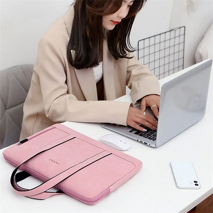 Q5 13-13,3 Zoll Laptop PU-Leder Schutz Handtasche Soft Futter Notebook Tragetasche - Pink