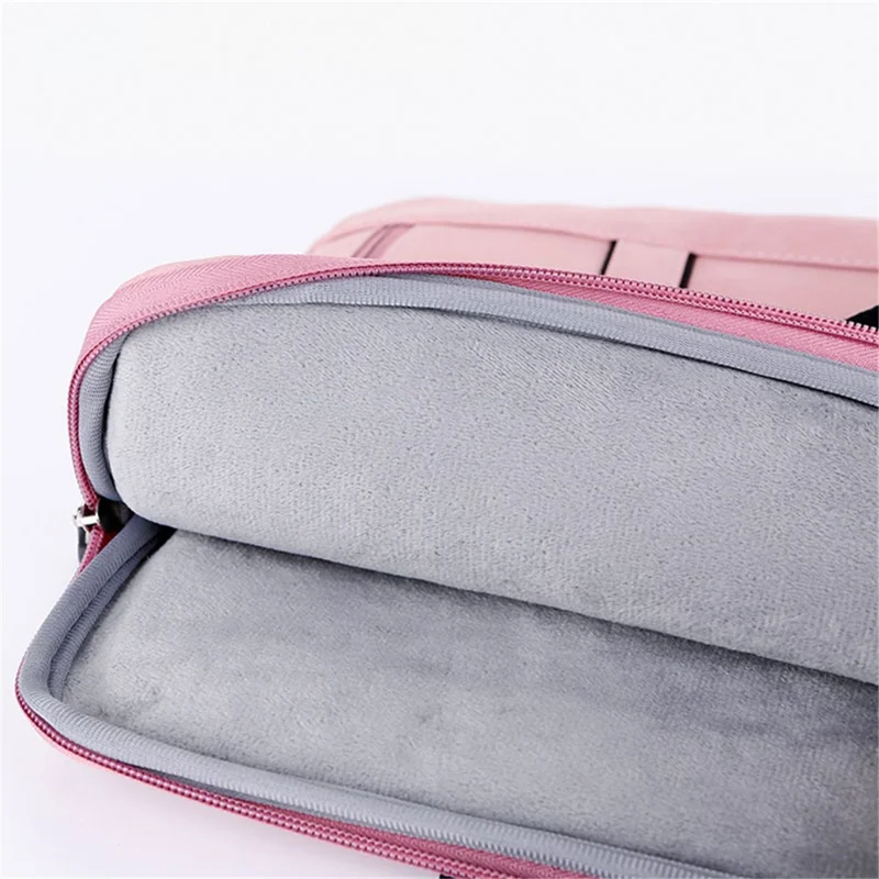 Q5 14-14.6 Inch Laptop Waterproof PU Leather Handbag Soft Lining Notebook Carrying Bag - Pink