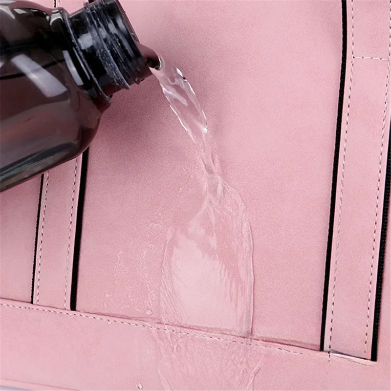 Q5 14-14.6 Inch Laptop Waterproof PU Leather Handbag Soft Lining Notebook Carrying Bag - Pink