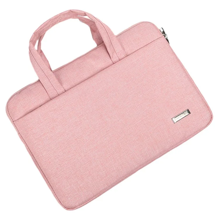 173 13-13.3 Inch Laptop Tote Bag Oxford Cloth Notebook Handbag Wear-resistant Carrying Bag - Pink