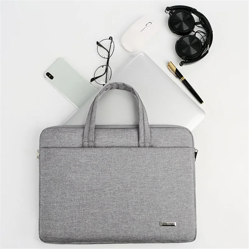 173 14-14.6 Inch Laptop Oxford Cloth Handbag Soft Lining Waterproof Notebook Carrying Bag - Dark Blue