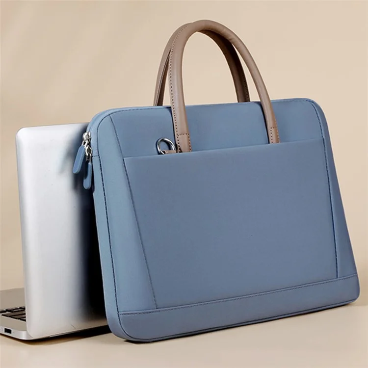910 13.3 Inch Laptop Handbag Oxford Cloth Notebook Computer Bag with Shoulder Strap - Blue