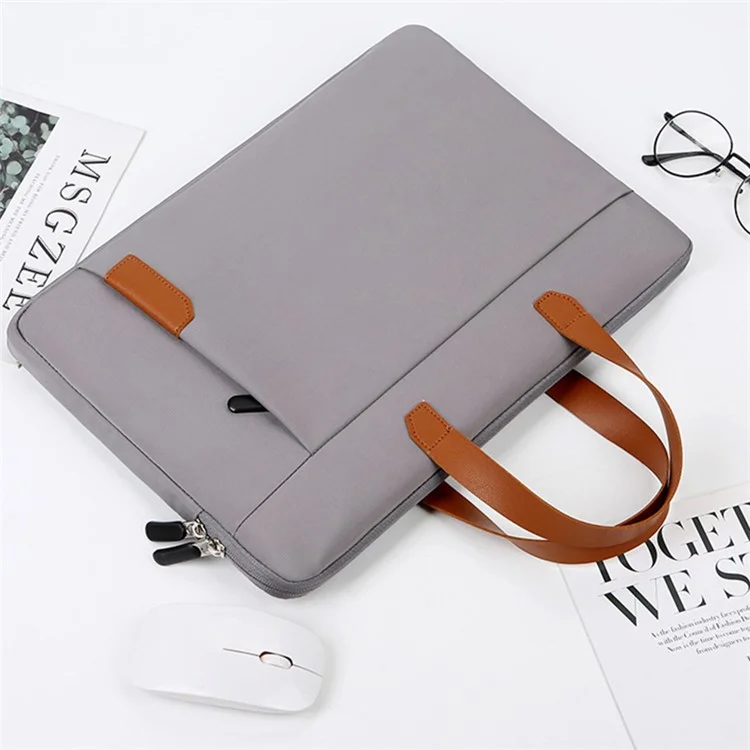 C7 13-13.3 Inch Business Handbag Oxford Cloth Laptop Bag Notebook Carrying Bag with Soft Lining - Grey