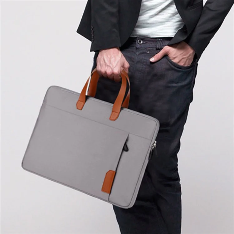 C7 13-13.3 Inch Business Handbag Oxford Cloth Laptop Bag Notebook Carrying Bag with Soft Lining - Grey