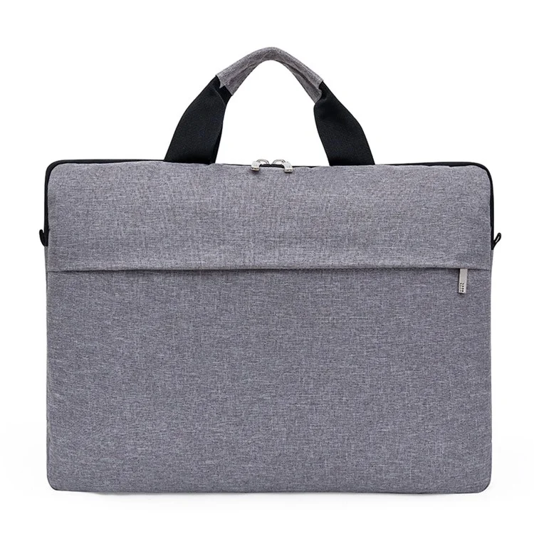 Bolso de mano para portátil de 13 pulgadas de 300D Cationic Fabric Anti-shock Notebook Crossbody Bag - Gris