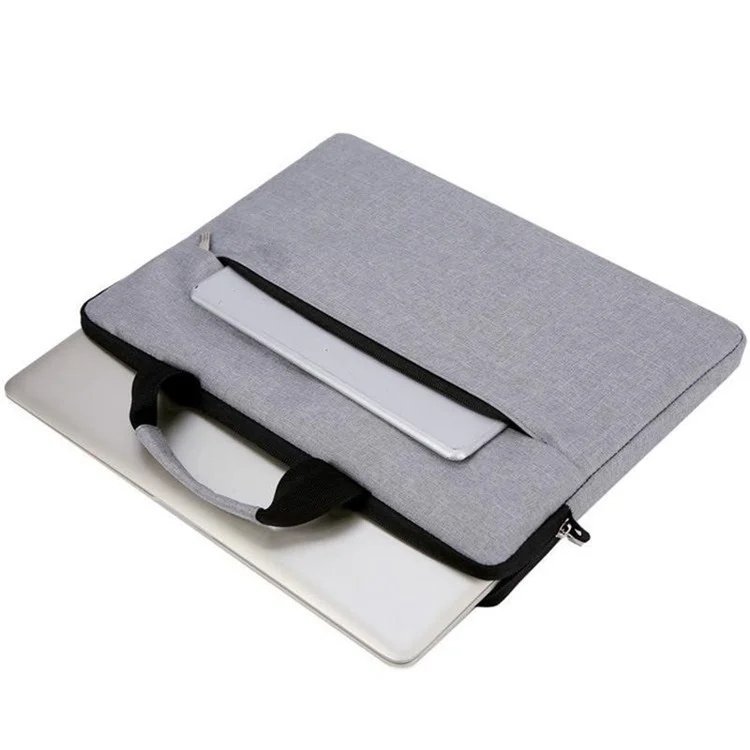 Bolso de mano para portátil de 13 pulgadas de 300D Cationic Fabric Anti-shock Notebook Crossbody Bag - Gris