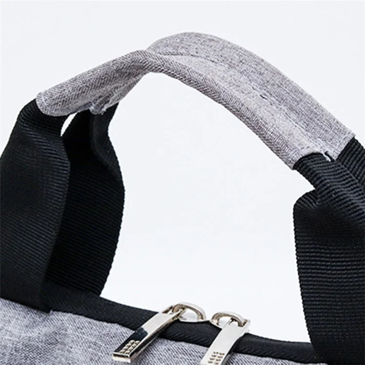 Bolso de mano para portátil de 13 pulgadas de 300D Cationic Fabric Anti-shock Notebook Crossbody Bag - Gris