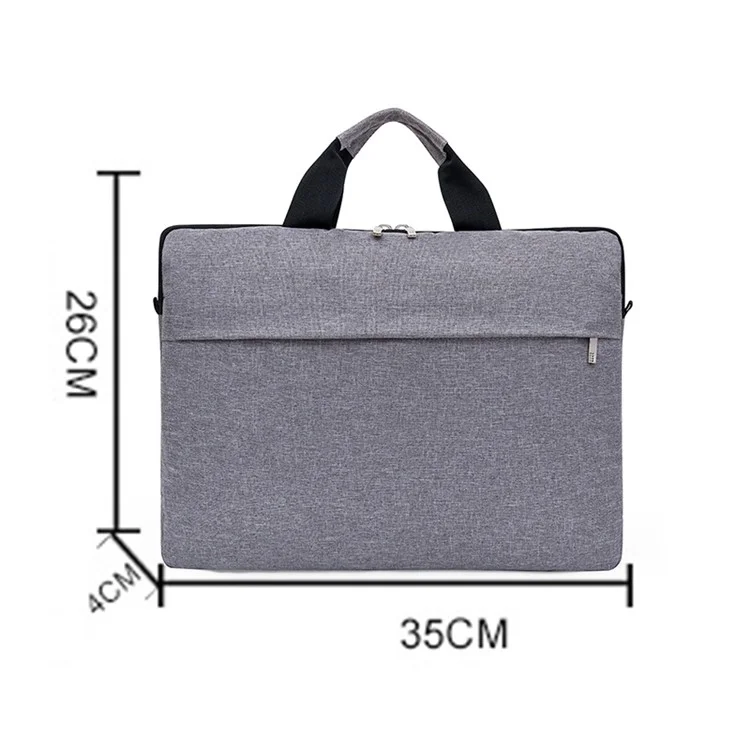 Bolso de mano para portátil de 13 pulgadas de 300D Cationic Fabric Anti-shock Notebook Crossbody Bag - Gris