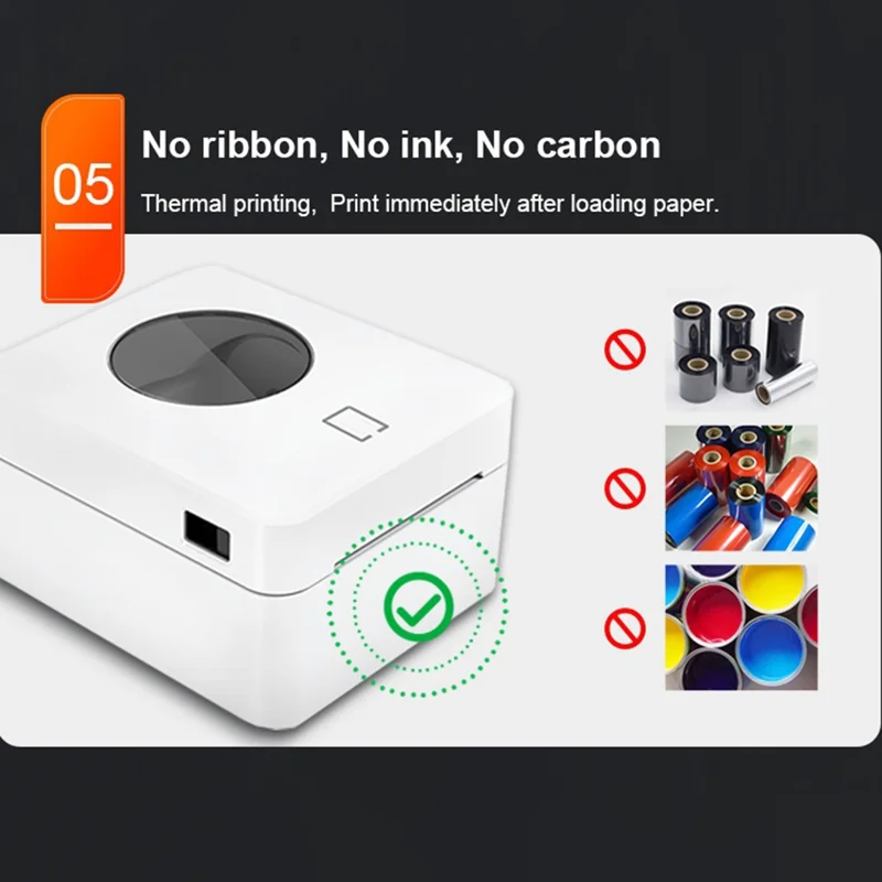 ZJ-9250 USB+Bluetooth-kompatibel termisk etikettskrivare för fraktetiketter för småföretag – Svart