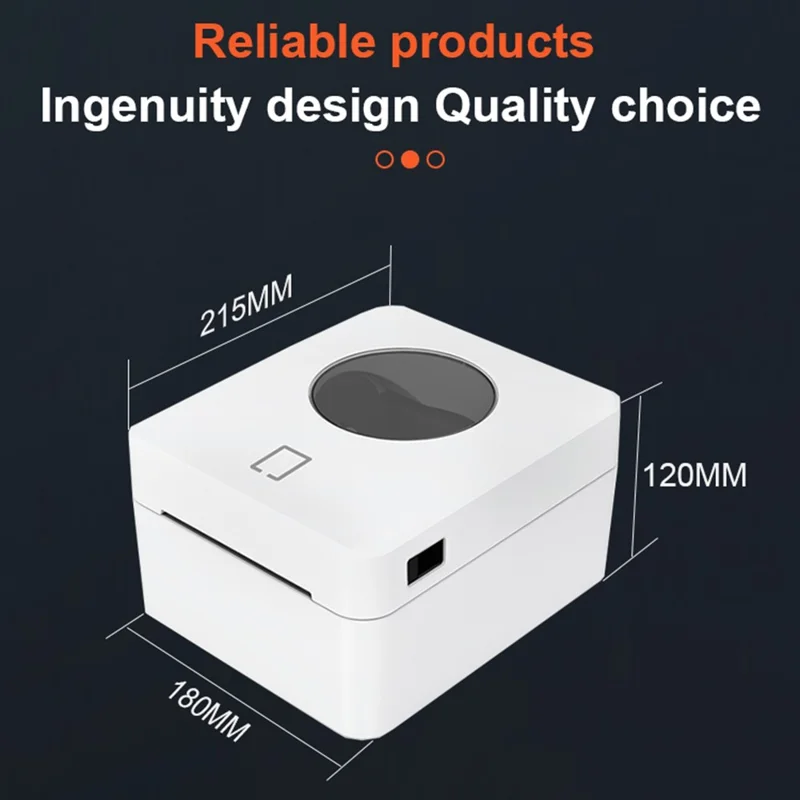 ZJ-9250 USB+Bluetooth-kompatibel termisk etikettskrivare för fraktetiketter för småföretag – Svart