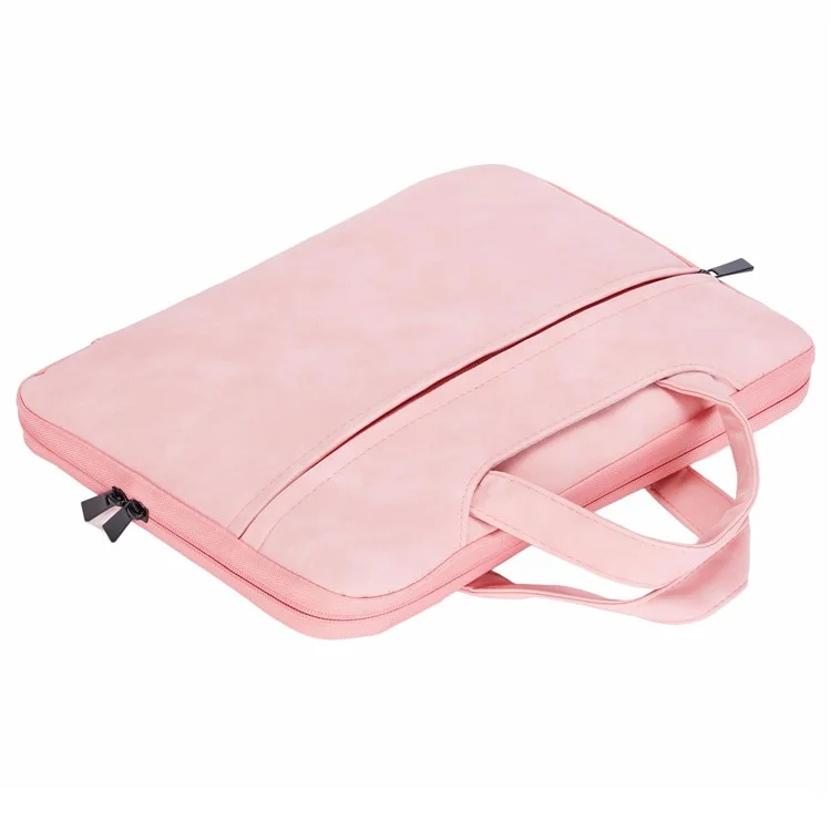 Bolsa de Transporte para Notebook de 15,6 Polegadas de Couro Sintético (PU) com Alças - Rosa