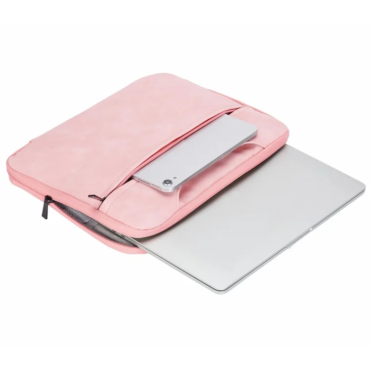 Bolsa de Transporte para Notebook de 15,6 Polegadas de Couro Sintético (PU) com Alças - Rosa