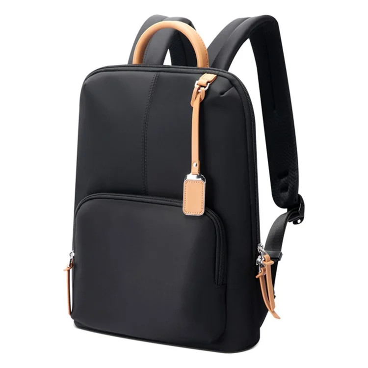 BOPAI 14-inch Laptop Waterproof Backpack Nylon Polyester Business Commute Notebook Shoulder Bag - Black
