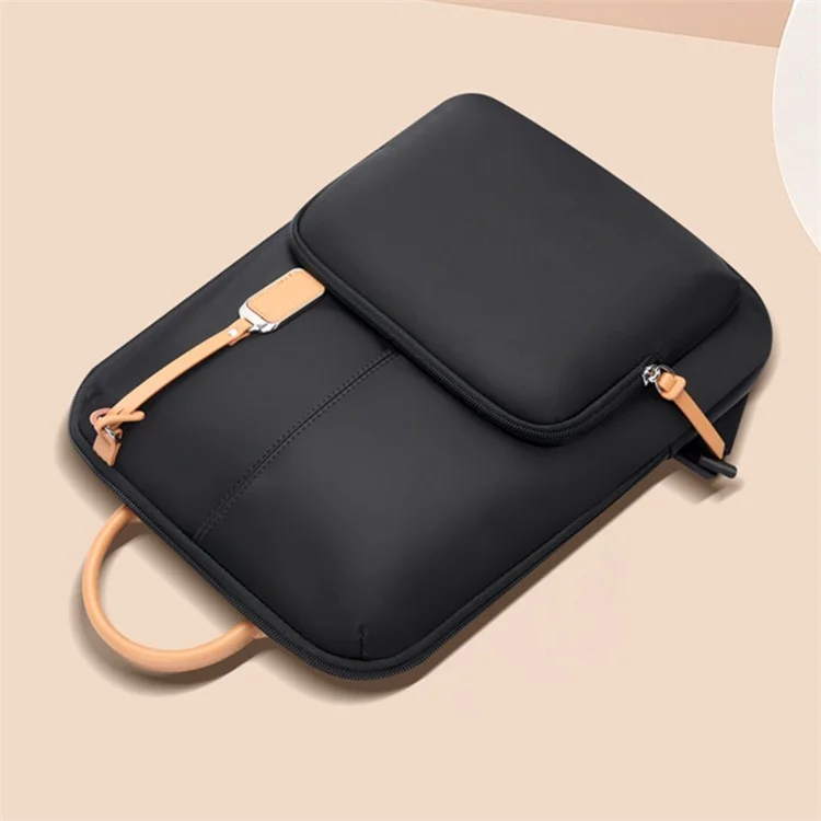 BOPAI 14-inch Laptop Waterproof Backpack Nylon Polyester Business Commute Notebook Shoulder Bag - Black