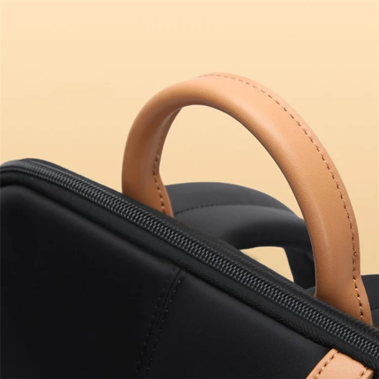 BOPAI 14-inch Laptop Waterproof Backpack Nylon Polyester Business Commute Notebook Shoulder Bag - Black