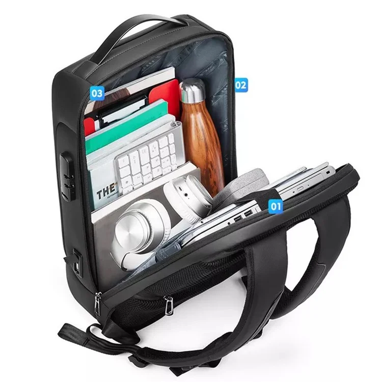 MINGLU ML22088-15.6 Inch Universal Dual Shoulder Laptop Backpack Oxford Cloth Notebook Storage Bag - Negro
