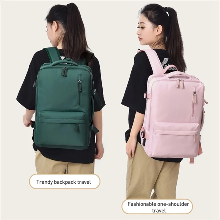 Travel Backpack Fit 15.6 Inch Laptop Computer Work Bag with USB Charging Port - Beige