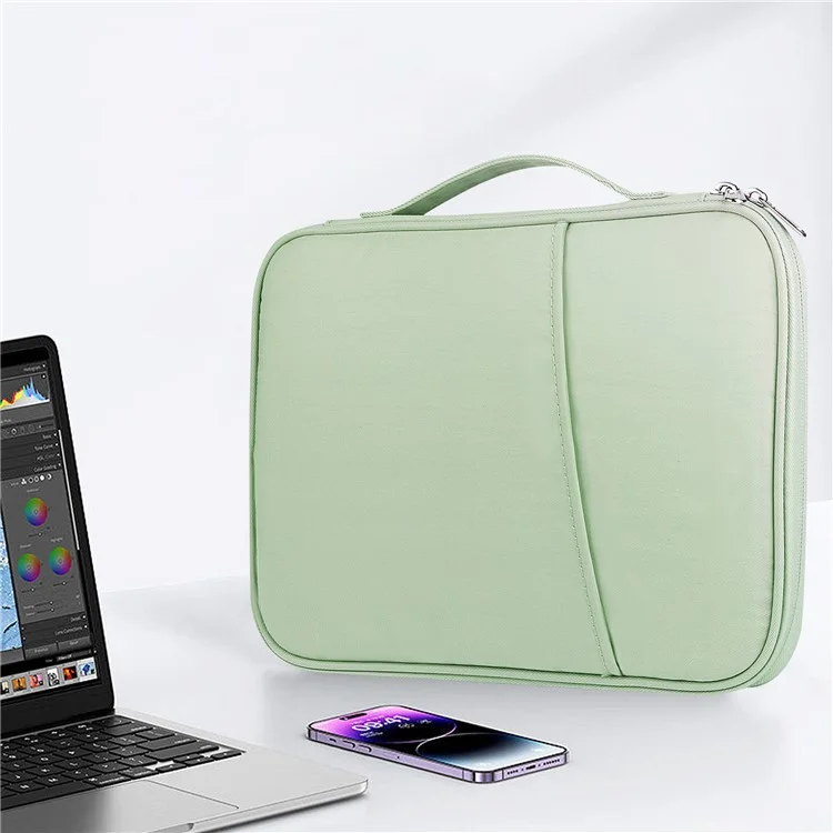 Borsa per Laptop da 10,5-11 Pollici Maniglia Borsa Portatile per Notebook Custodia per il Trasporto Borsa di Nylon - Verde Chiaro
