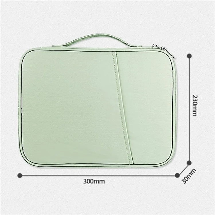 Borsa per Laptop da 10,5-11 Pollici Maniglia Borsa Portatile per Notebook Custodia per il Trasporto Borsa di Nylon - Verde Chiaro