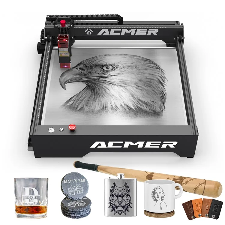 ACMER P1 10W Laser-Graviergerät 0,01 mm Genauigkeit Professional Laser-Schneider-Maschine - US-Stecker