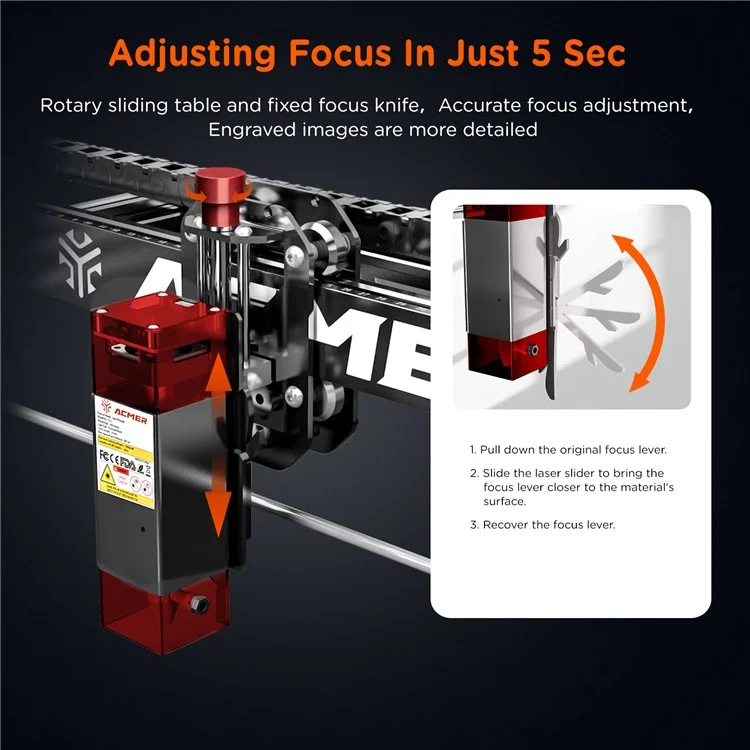 ACMER P1 10W Laser-Graviergerät 0,01 mm Genauigkeit Professional Laser-Schneider-Maschine - US-Stecker