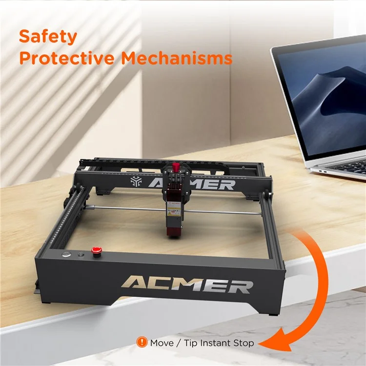 ACMER P1 10W Laser-Graviergerät 0,01 mm Genauigkeit Professional Laser-Schneider-Maschine - US-Stecker