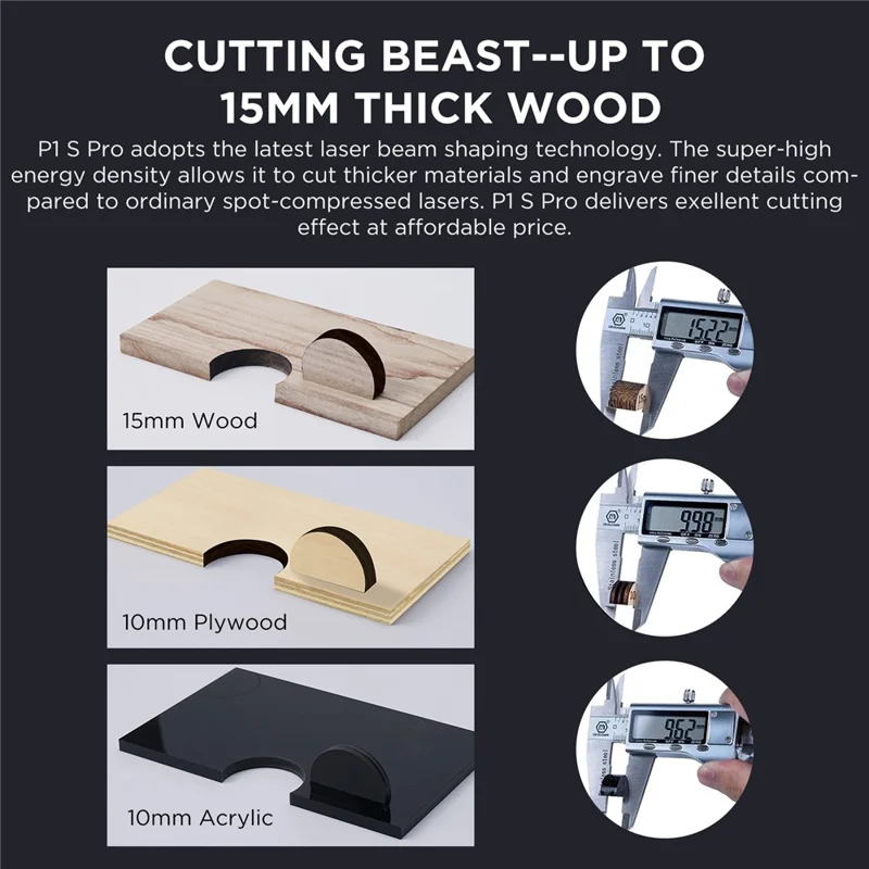 ACMER P1 S Pro 0.06mm Laser Focus Spot Four-wheel Structure 6W Laser Engraver - EU Plug