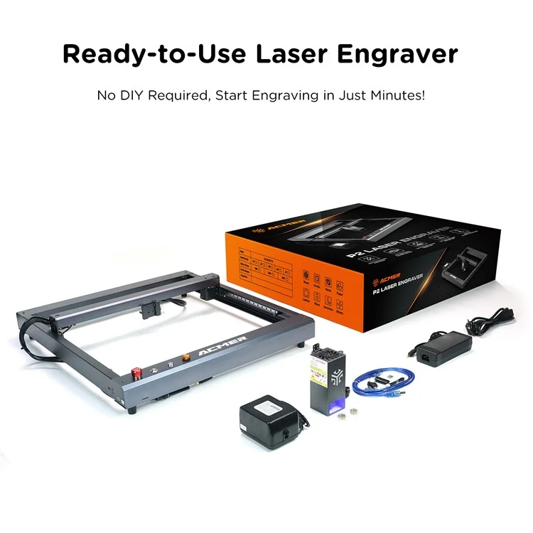 ACMER P2 33W Laser-Graviergerät mit 0,01 mm Genauigkeit und Schneidemaschine mit Kreiselstabilitätssensor - US-Stecker