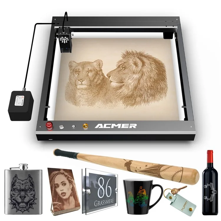 Imprimante laser ACMER P2 10W Gyroscope Detection Fast Engraving Laser Cutter Machine - Prise US