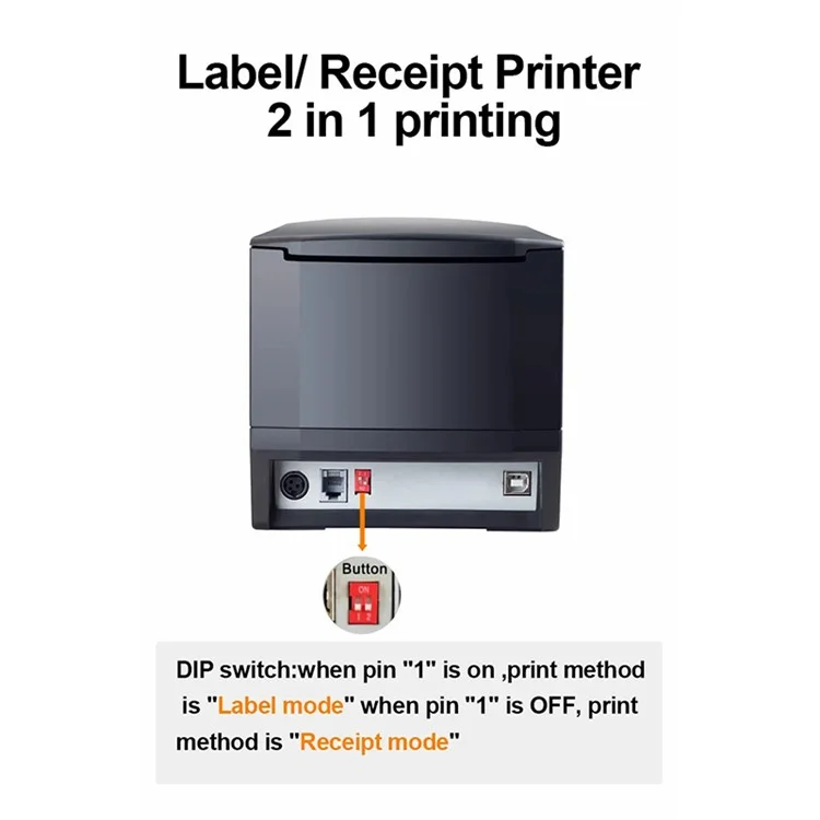 XPRINTER XP-365B 20-80mm QR Code Barcode Label Printer Thermal Self-adhesive Label Printer - EU Plug