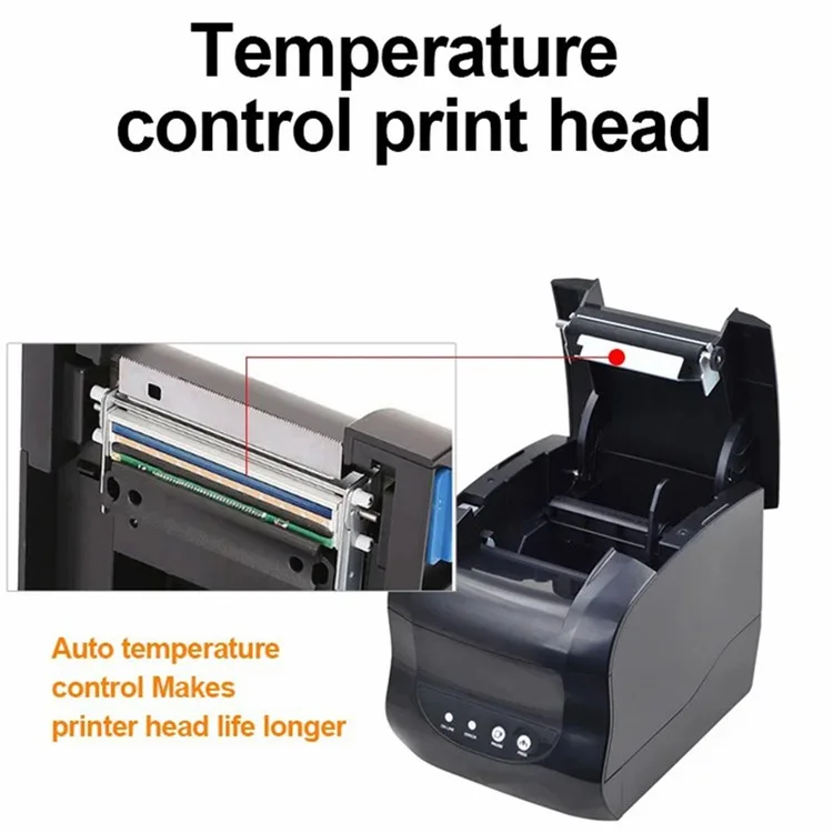 XPRINTER XP-365B 20-80mm QR Code Barcode Label Printer Thermal Self-adhesive Label Printer - EU Plug