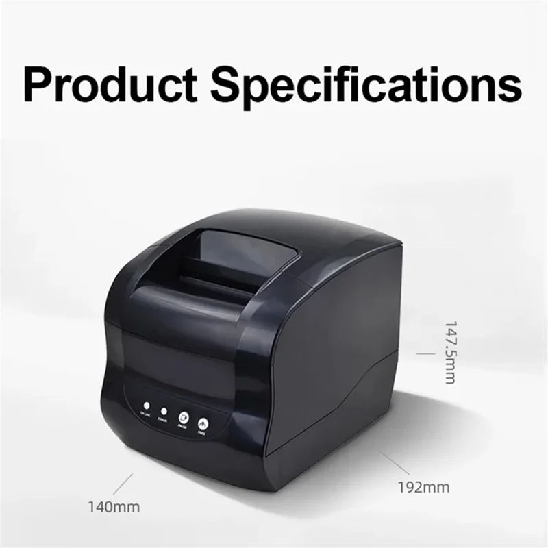 XPRINTER XP-365B 20-80mm QR Code Barcode Label Printer Thermal Self-adhesive Label Printer - UK Plug