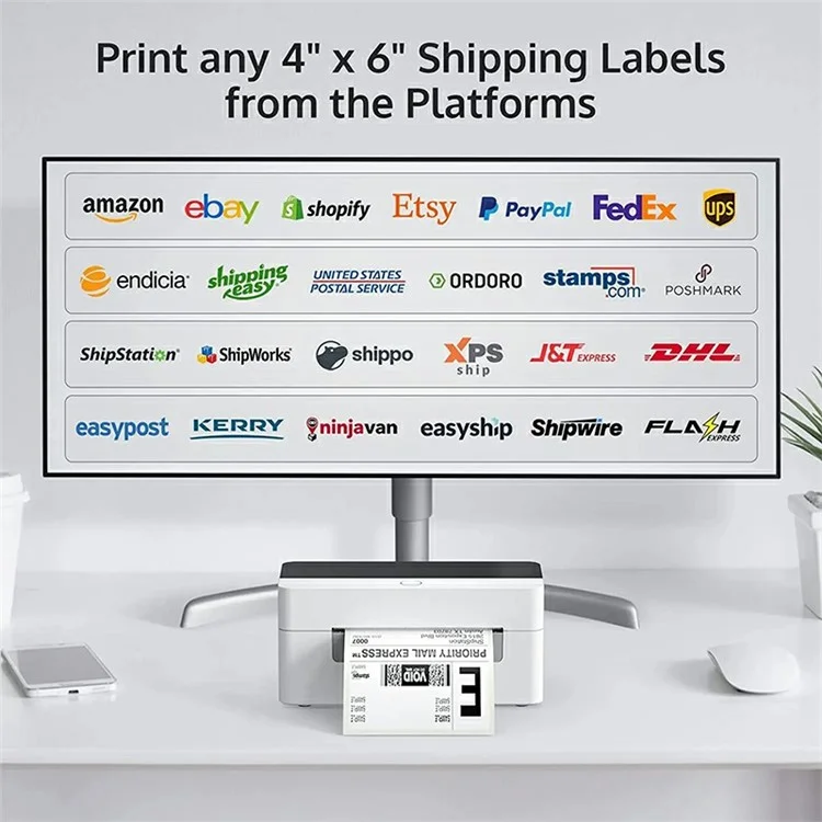 Etiquetadora XPRINTER XP-D463B con impresión térmica 26-108mm Código QR Impresora de etiquetas de código de barras - Enchufe de EE. UU.