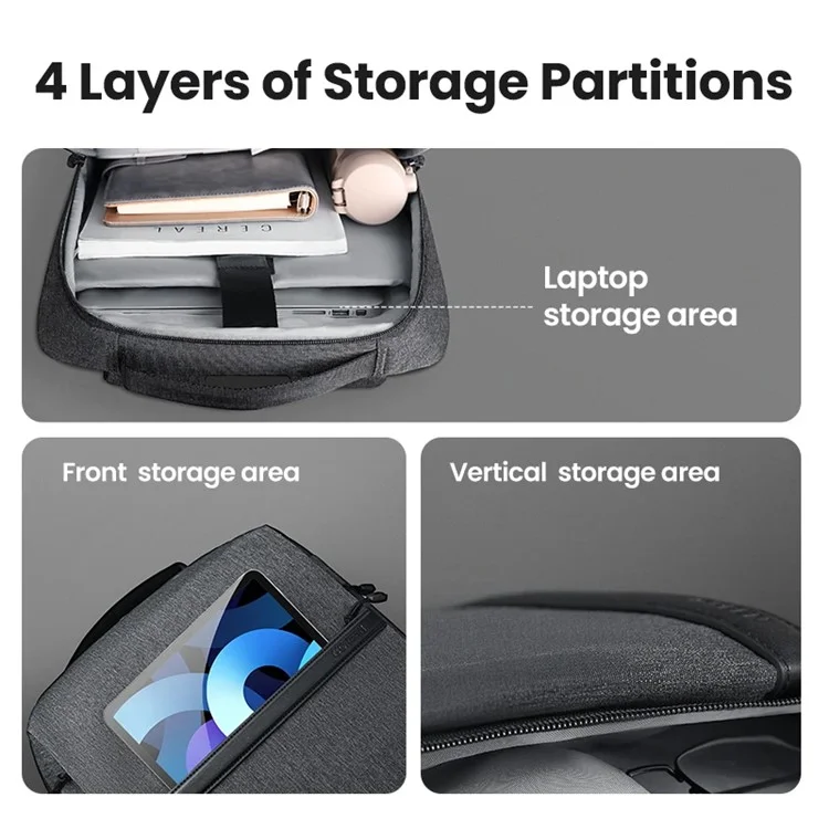 UGREEN 90798 Mochila de Tecido Oxford 600D Impermeável para Viagem com Compartimento para Laptop de 15,6 Polegadas
